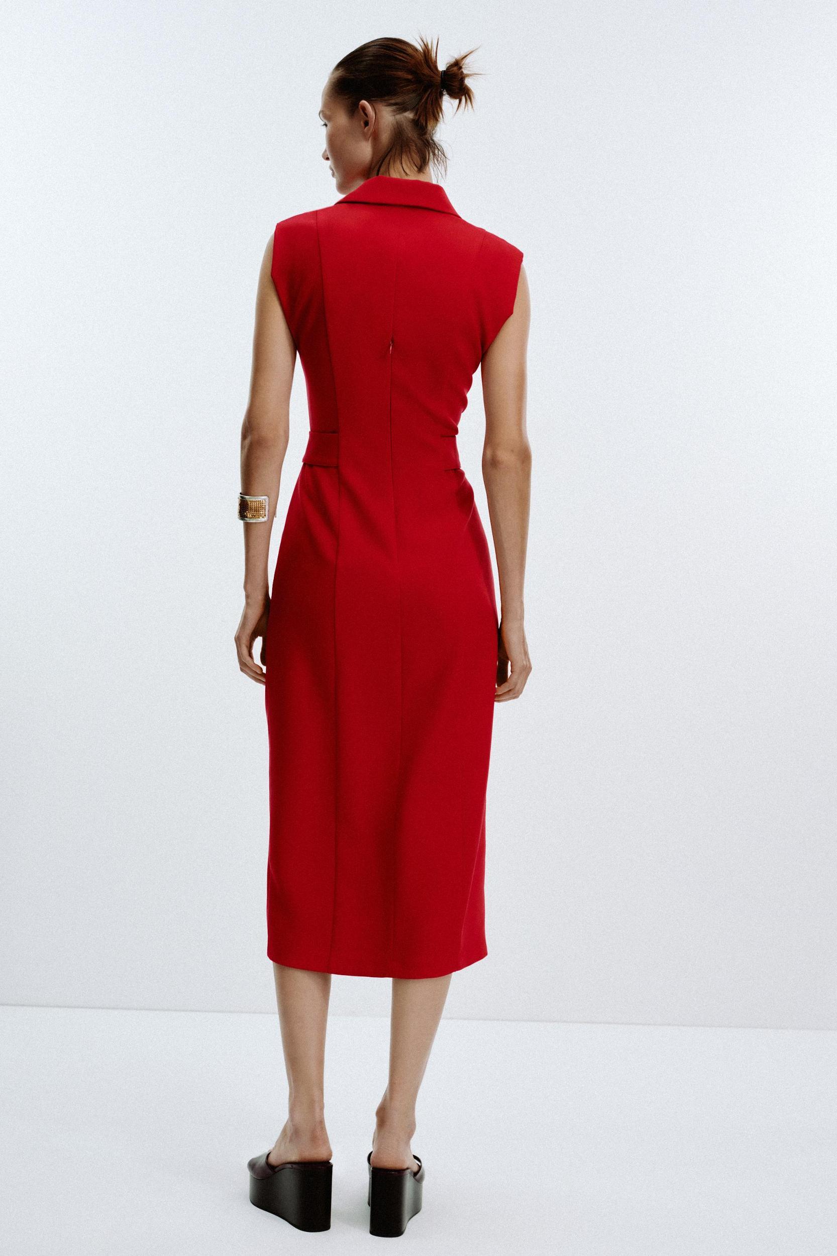 CREPE MIDI FITTED DRESS Product Image