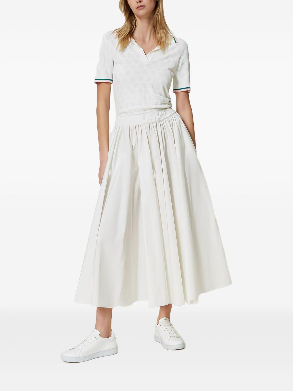 elastic-waist taffeta midi skirt Product Image