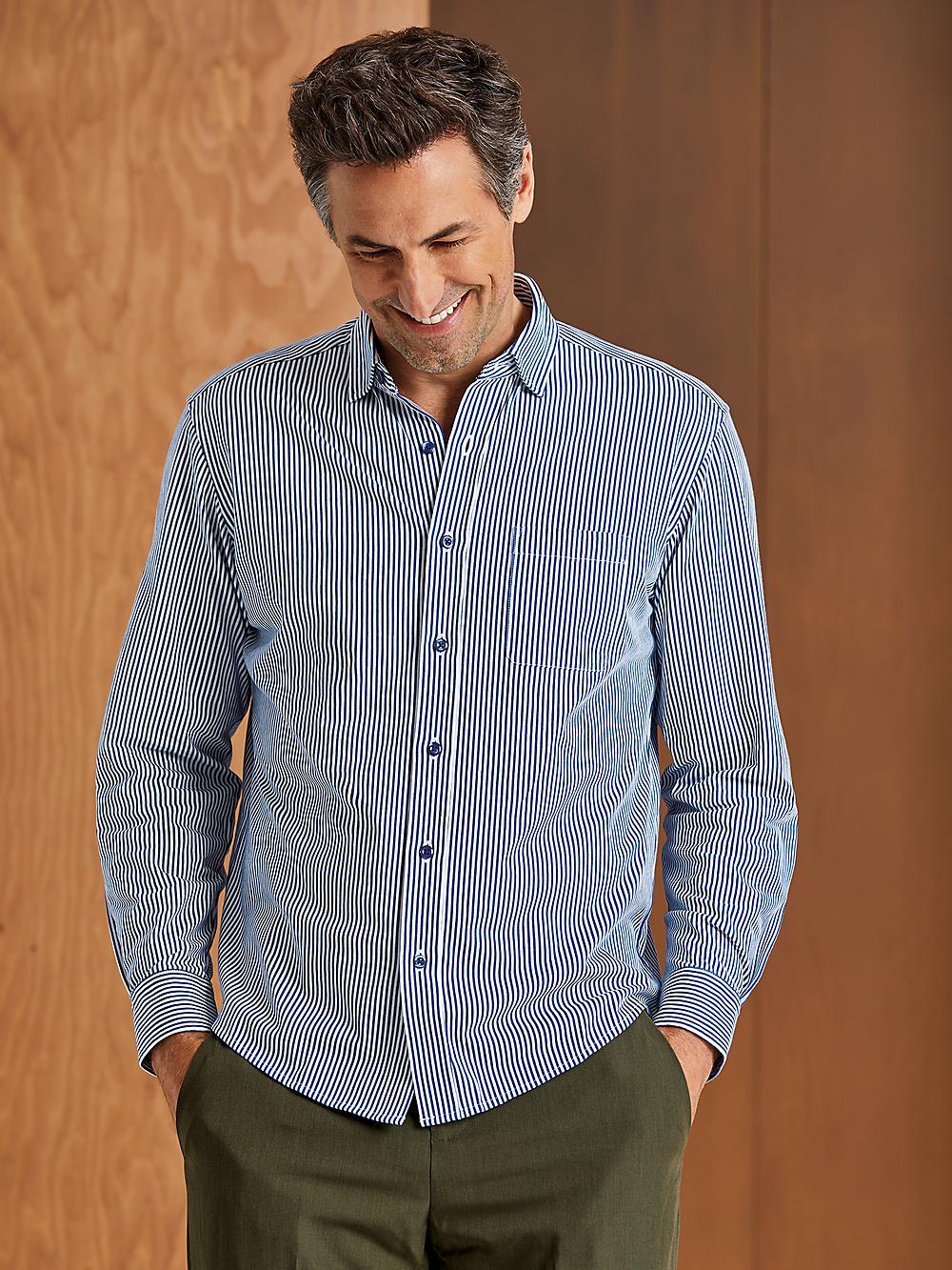 Cotton Button Front Polo - Blue Product Image