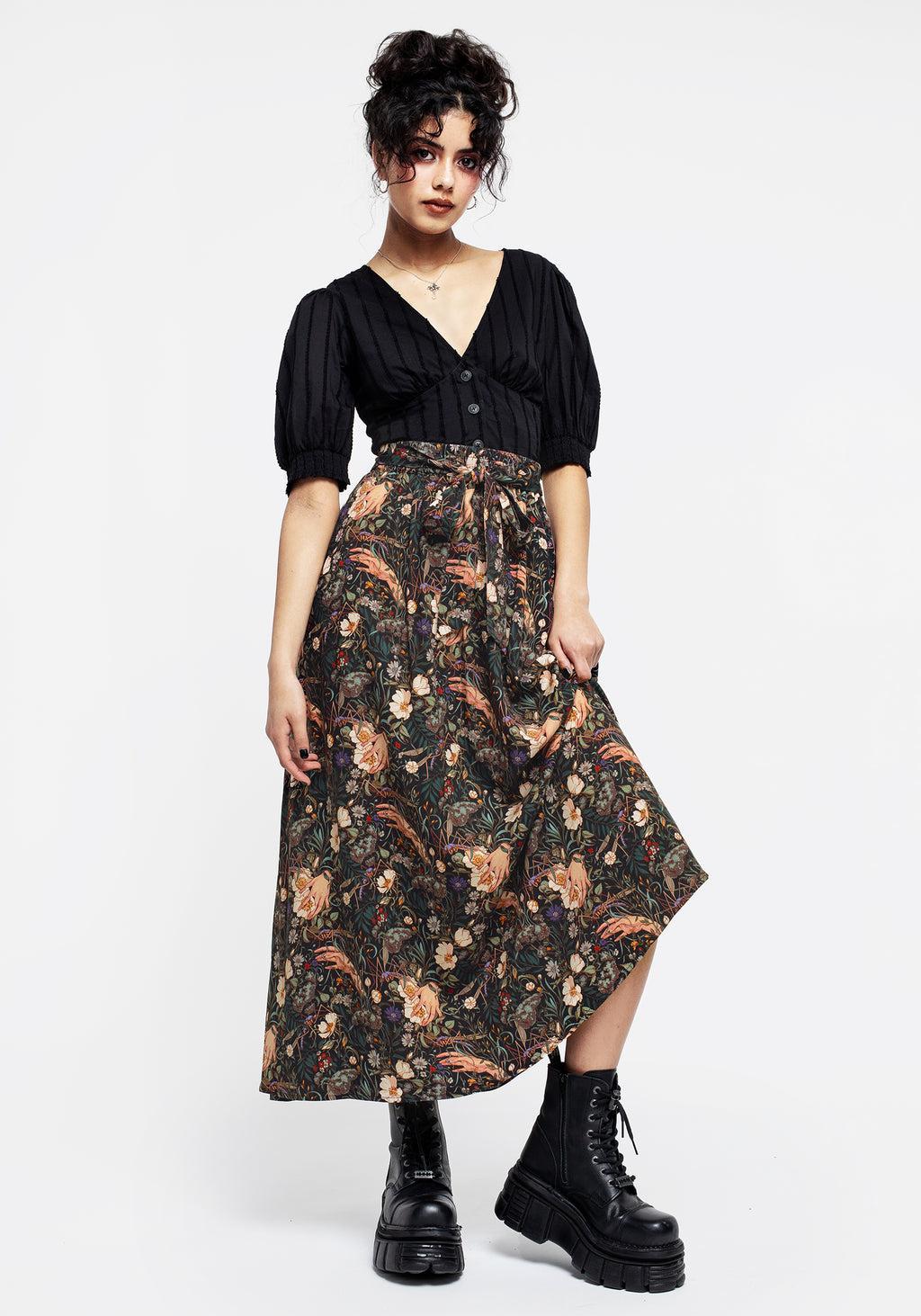 Ophelia Viscose Tie Waist Midaxi Skirt Product Image