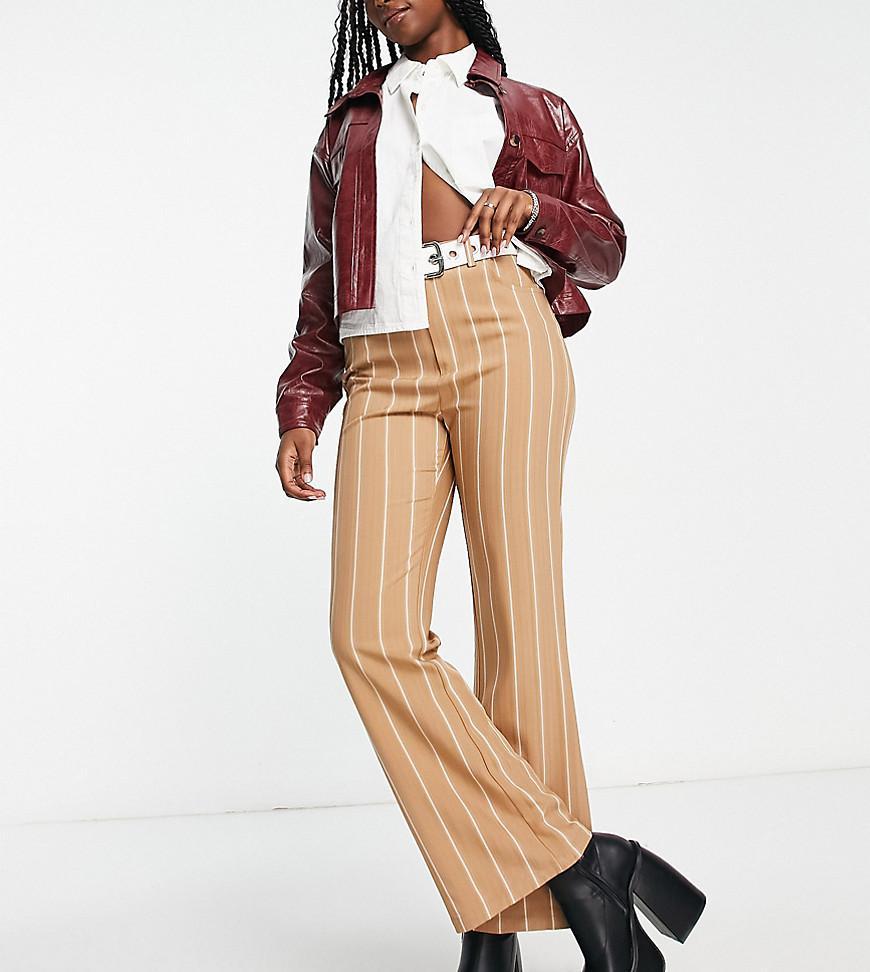 Reclaimed Vintage stripe bengaline flare pants-Neutral Product Image