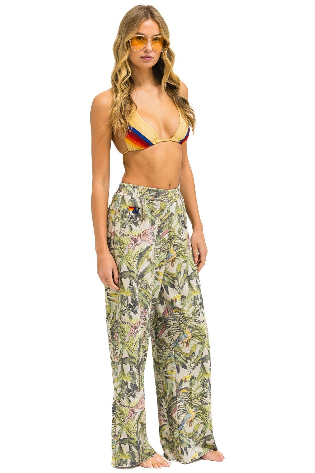 JUNGLE WIDE LEG POCKET SWEATPANTS - SAND Female Product Image