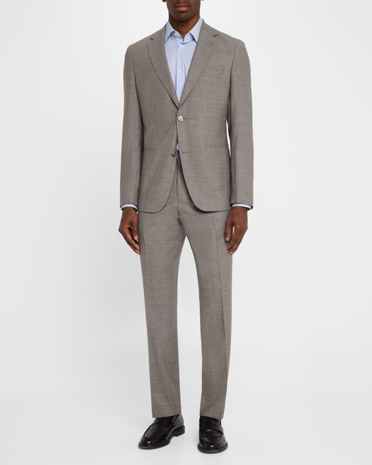 Men's Huge Wool Micro-Pattern Two-Piece Suit Product Image