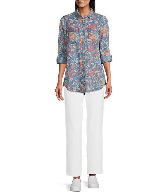 Intro Stella Breezy Knit Slimming Comfort Waist Pull-On Ankle Pants Product Image