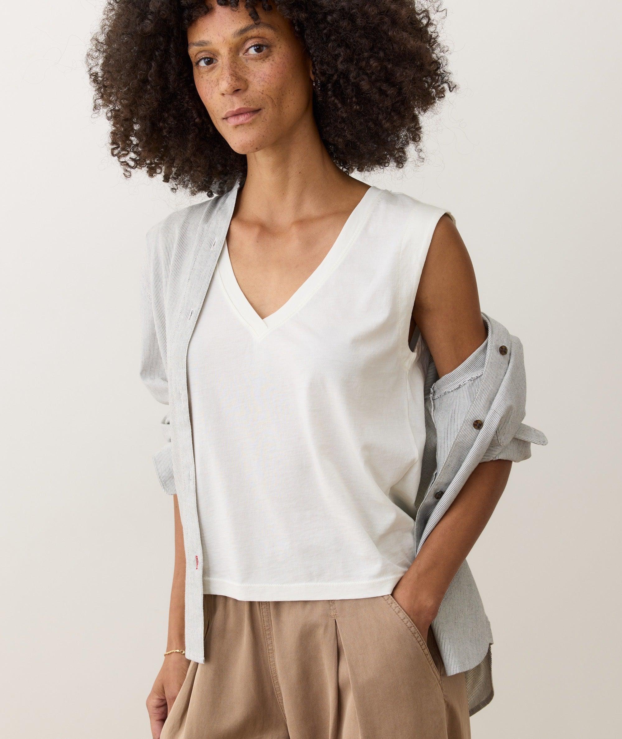 Pima Tissue V-Neck Tank Product Image