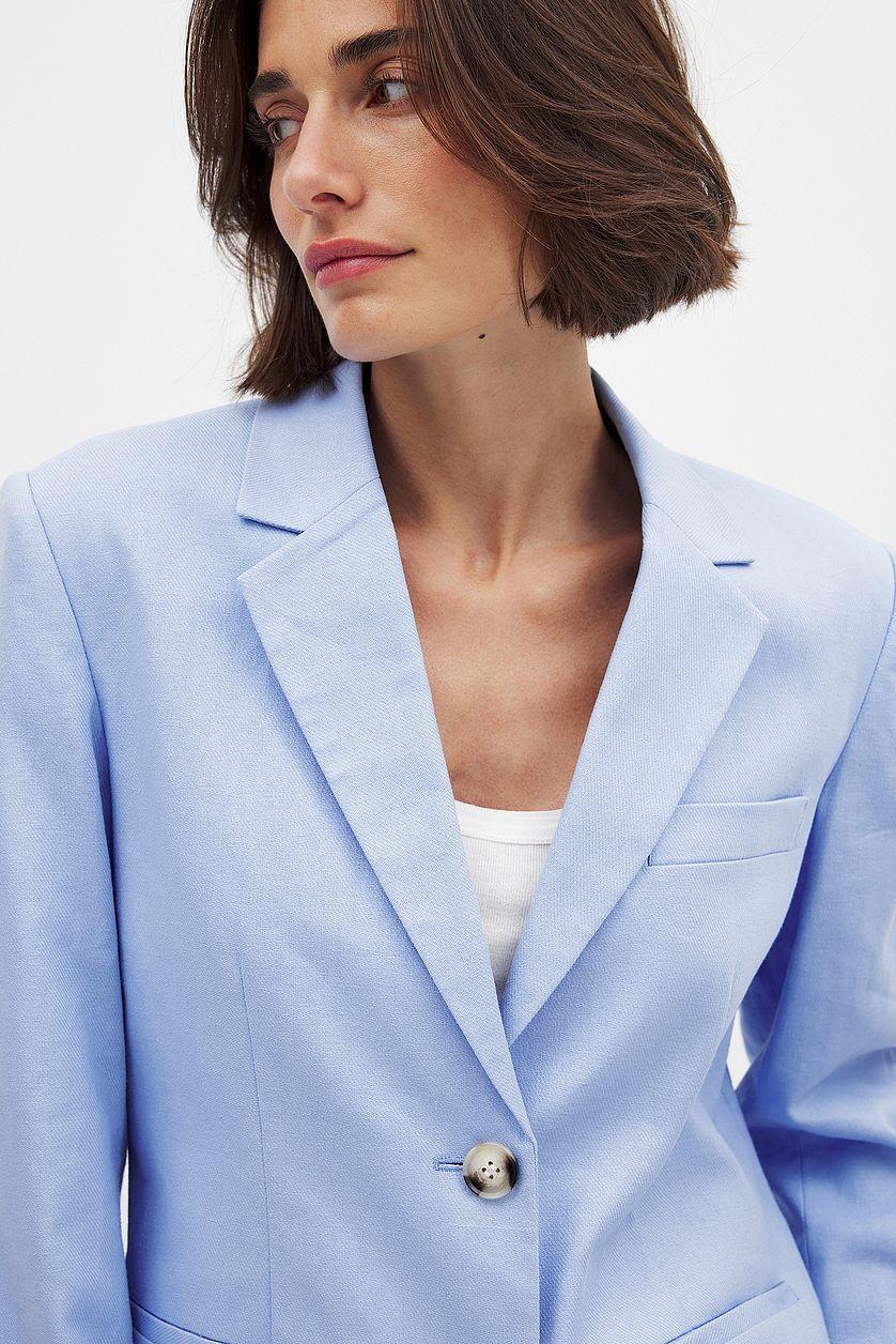 Regular Linen-Blend Blazer Product Image