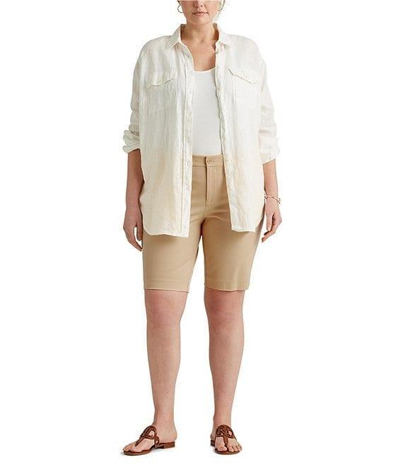 Lauren Ralph Lauren Plus Size Stretch Cotton Twill Shorts Product Image