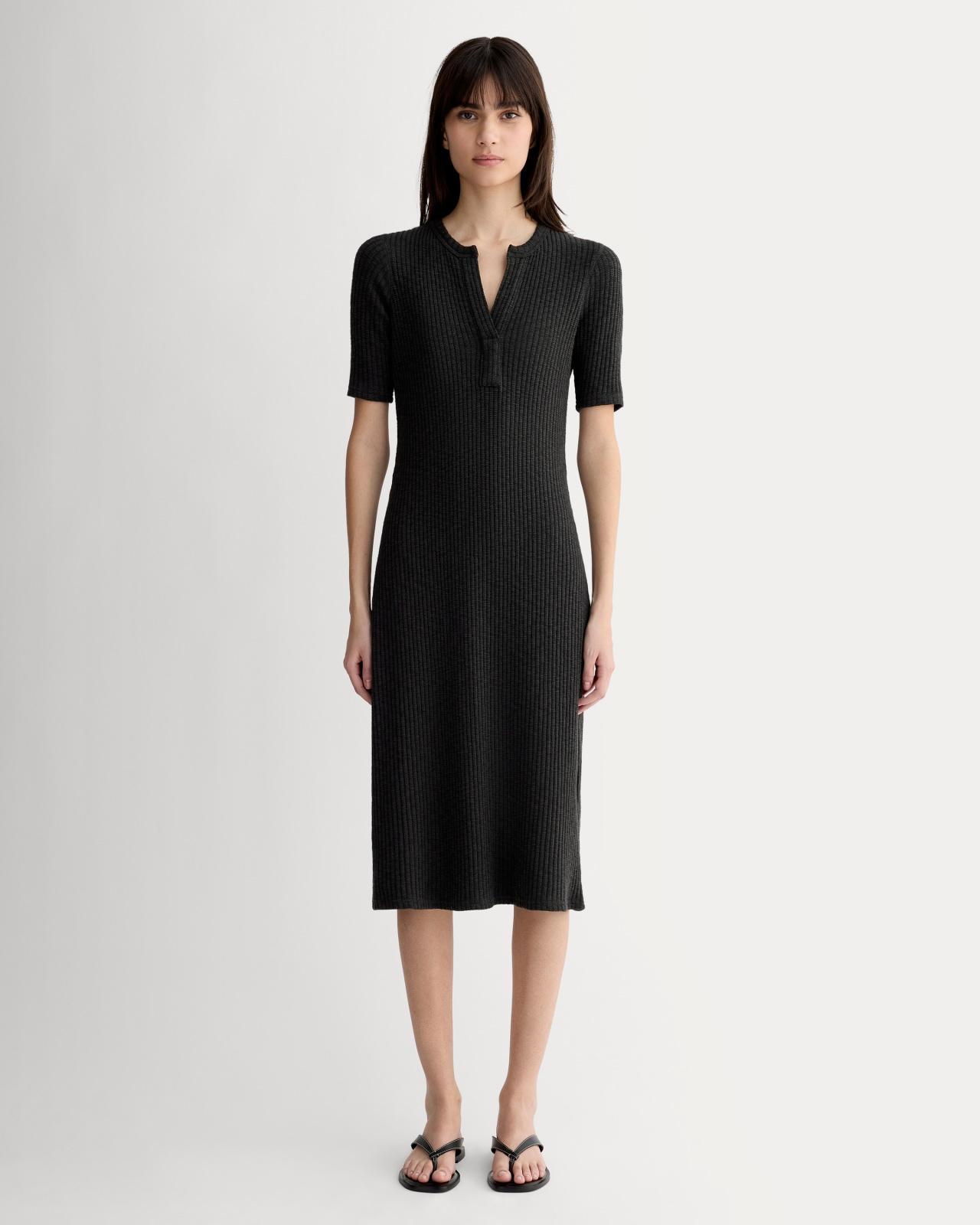 Womens Rib-Knit Henley Dress by Everlane Product Image