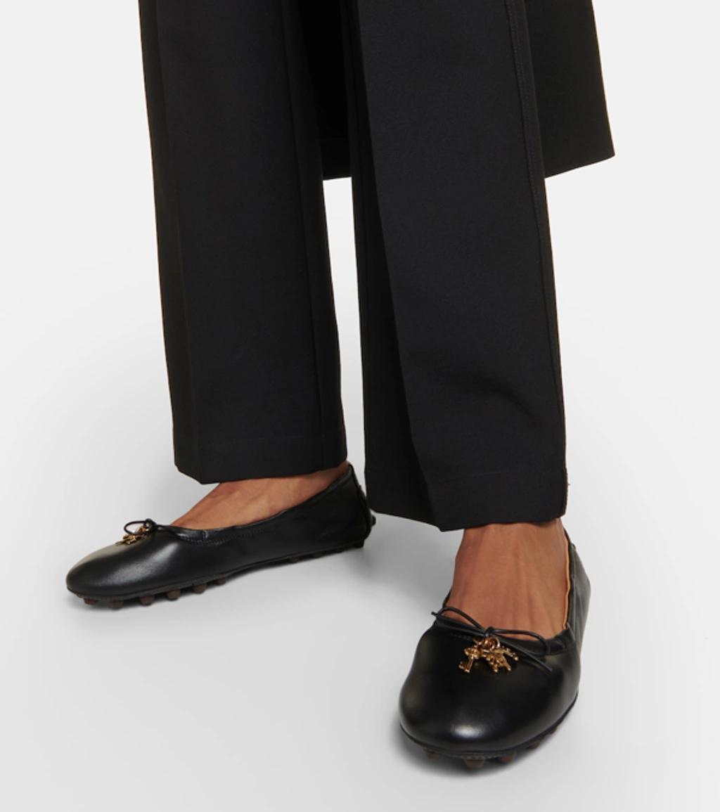 TOD'S Gommino Leather Ballet Flats In Black Product Image