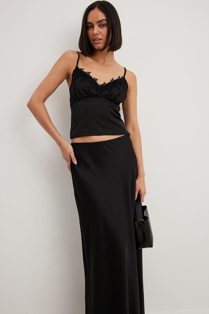 Cropped Lace Satin Top Product Image