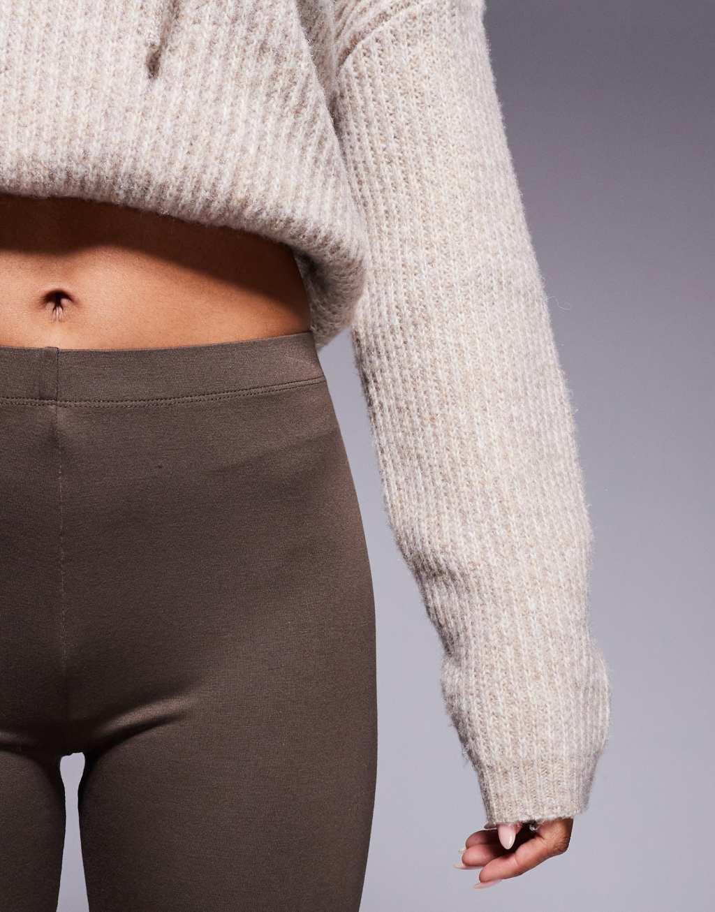ASOS DESIGN leggings in chocolate Product Image