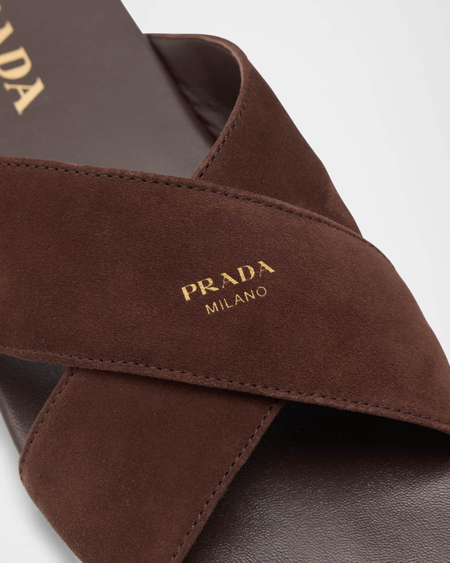 Suede Crisscross Slide Sandals Product Image