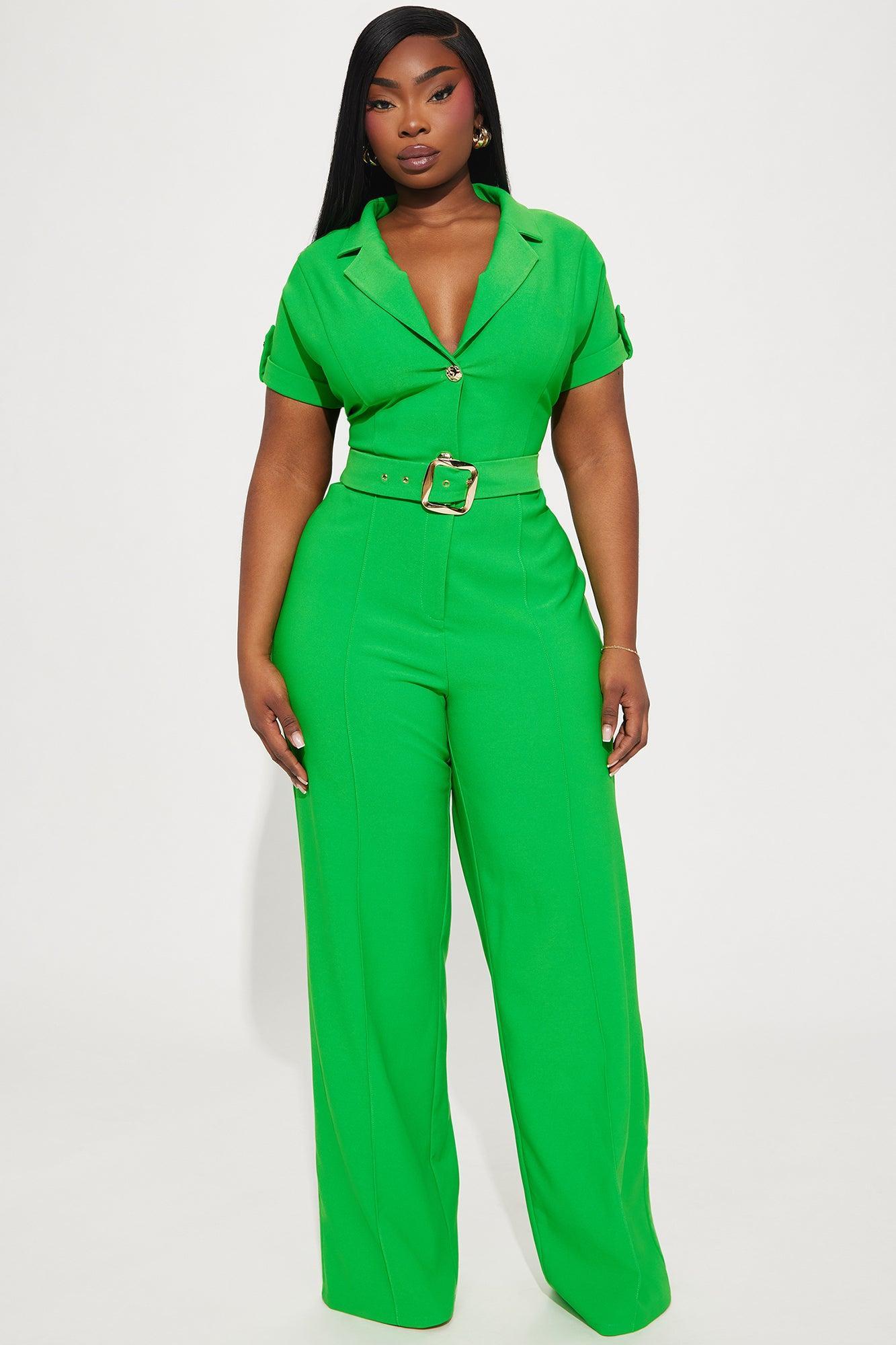 Fall For You Jumpsuit - Green Product Image