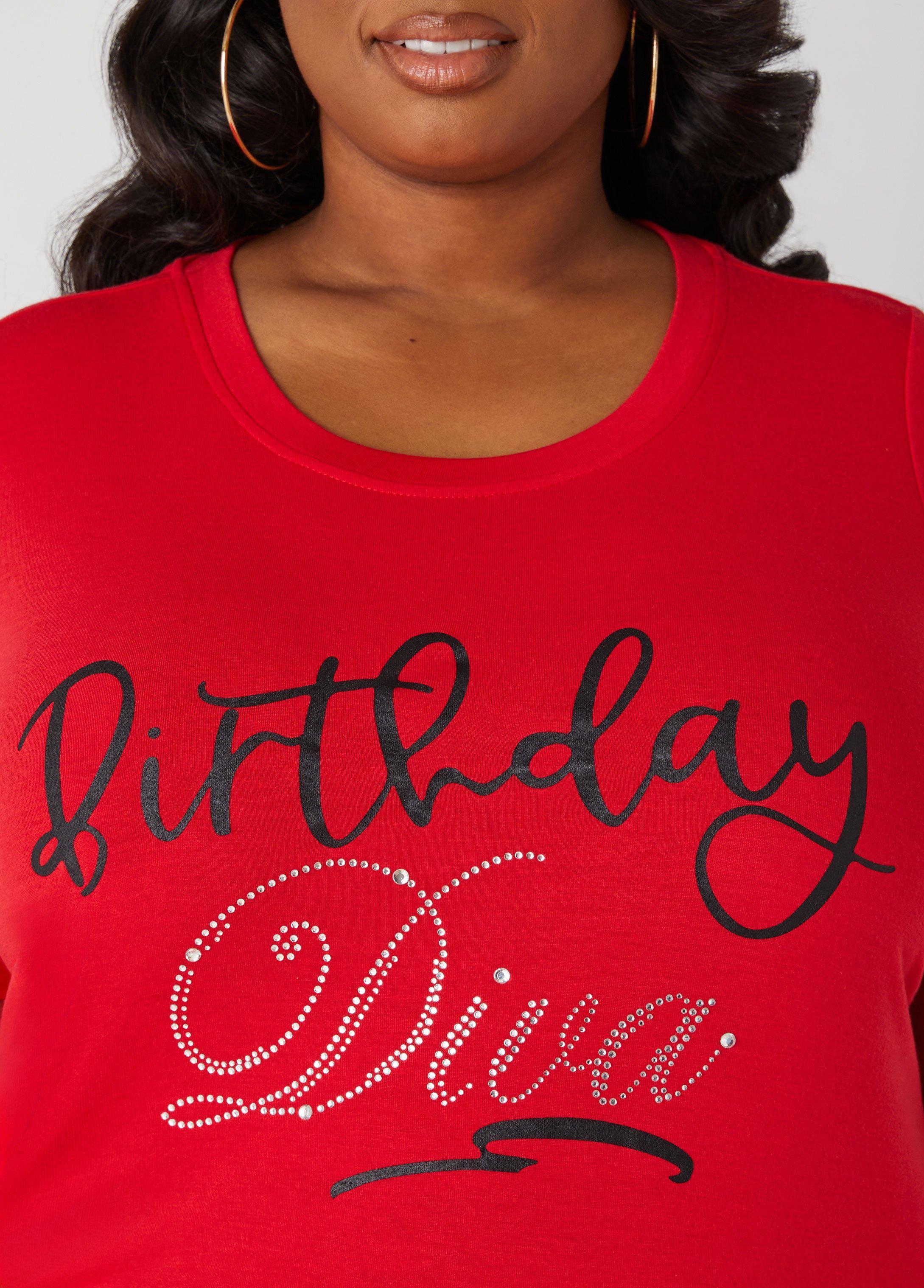 Plus Size Birthday Diva Graphic Tee Ashley Stewart Product Image