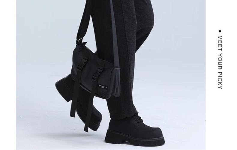 Plain Buckle Nylon Crossbody Bag Product Image