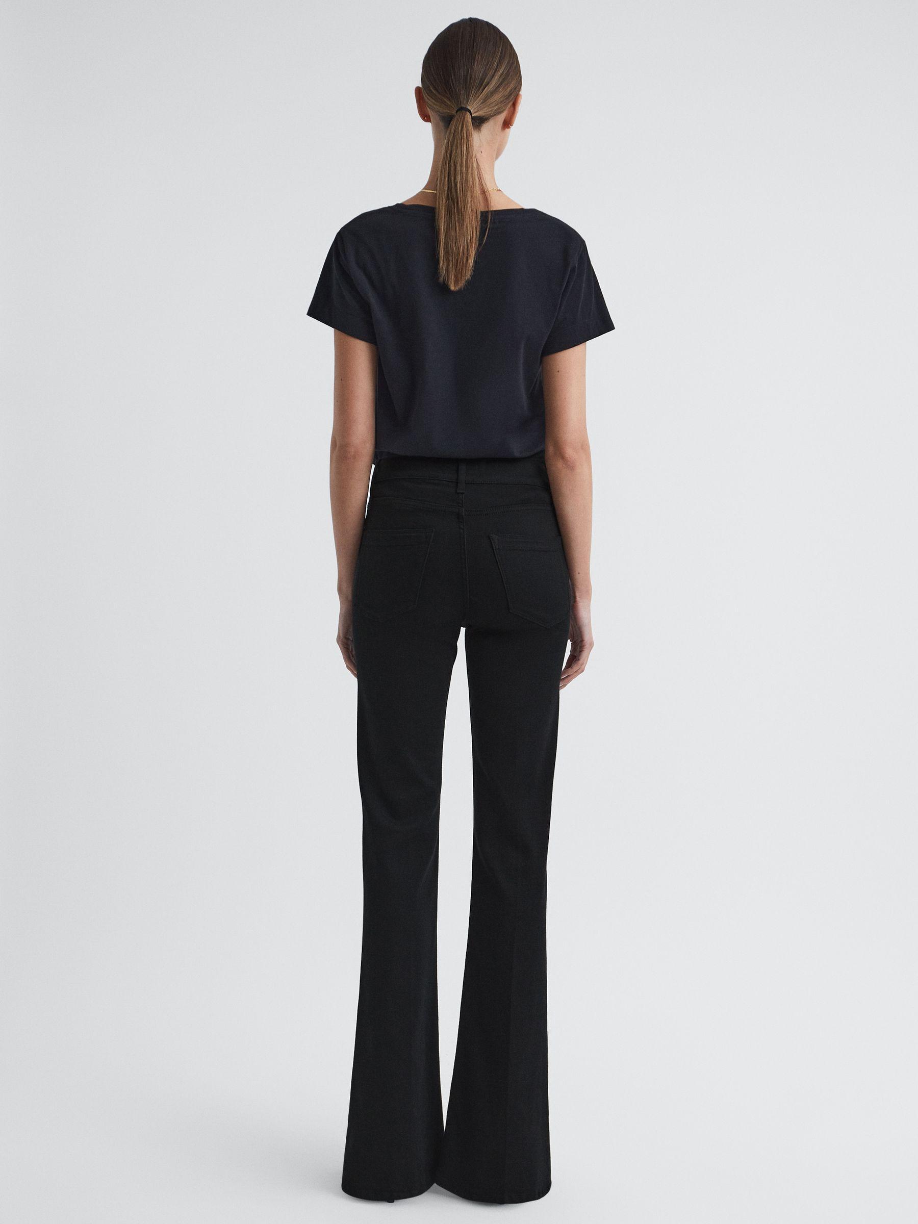 High Rise Skinny Flared Jeans in Black Product Image