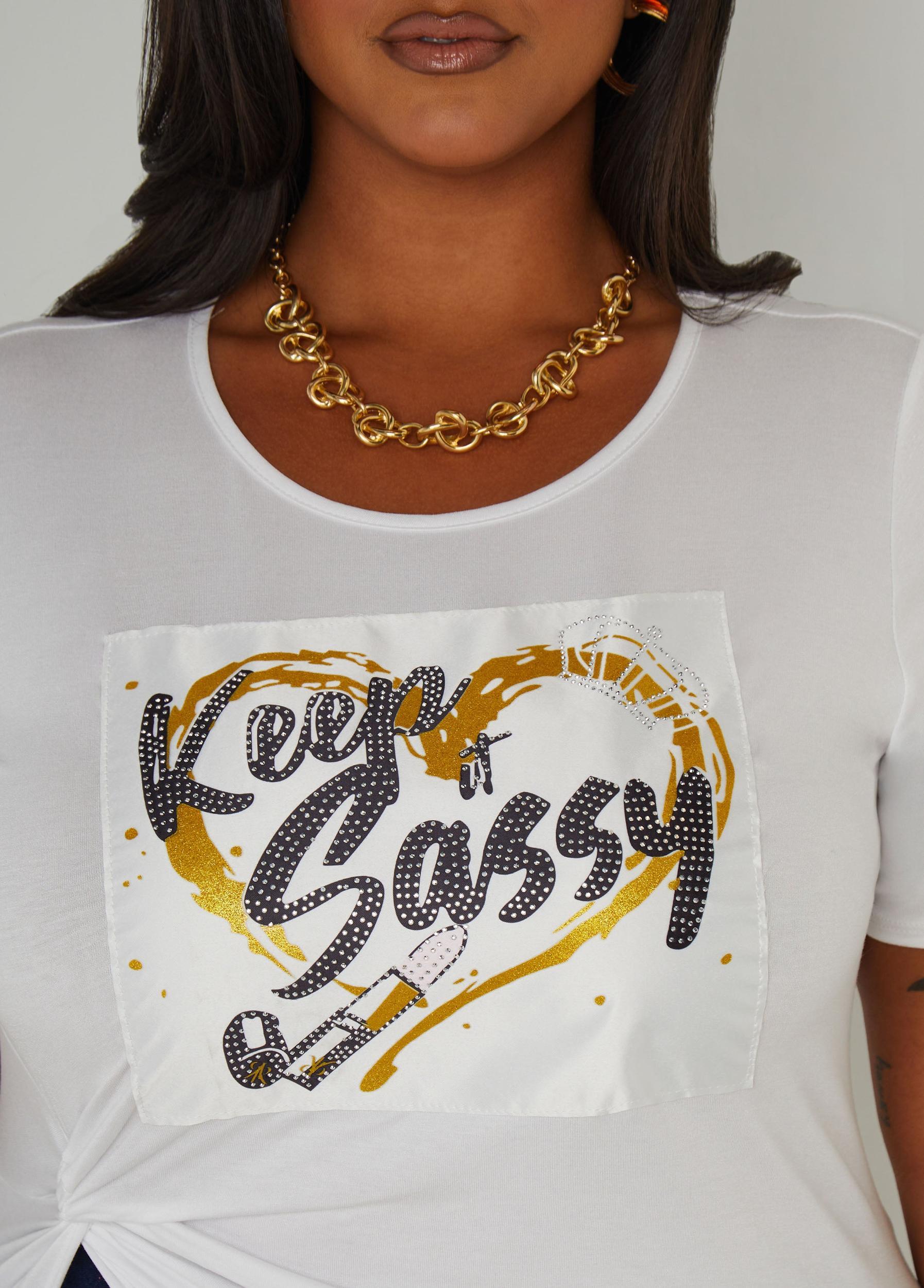 Sassy Embellished Graphic Top Product Image