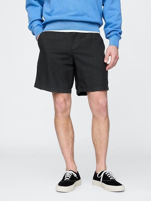 8" Linen-Cotton Shorts Product Image