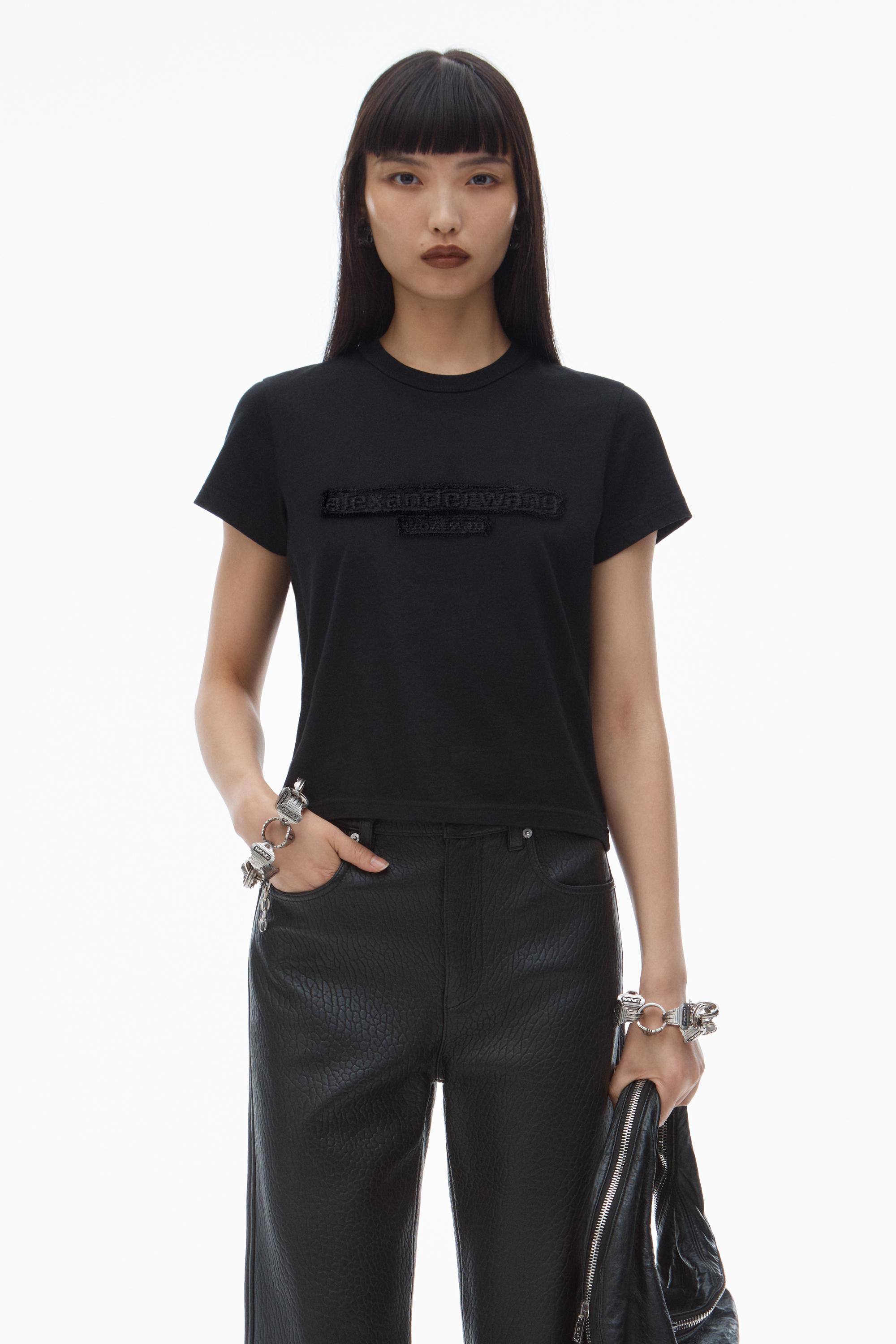 Distressed Logo Shrunken Tee In Cotton Jersey Product Image