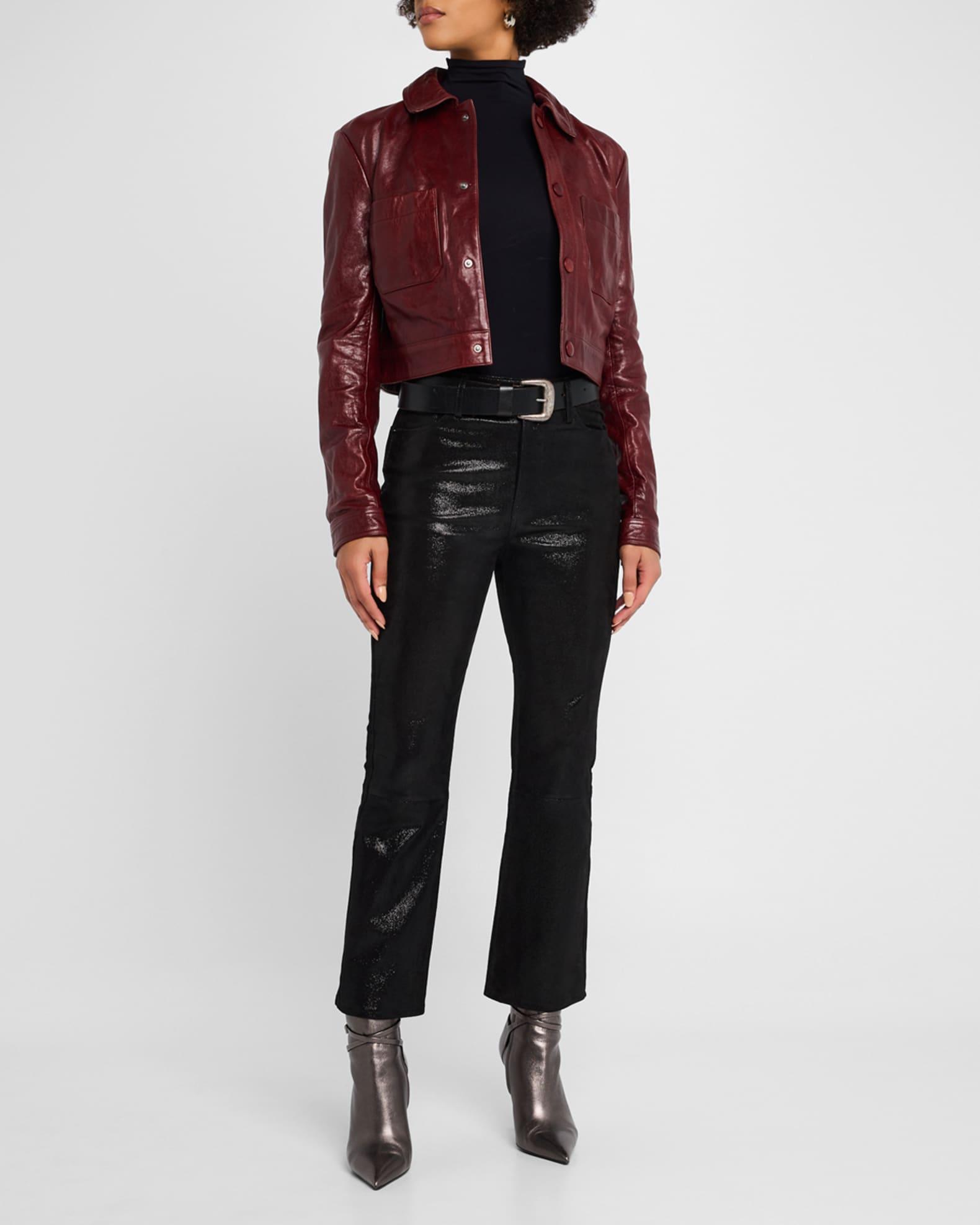 Le Crop Mini Boot Leather Pants Product Image