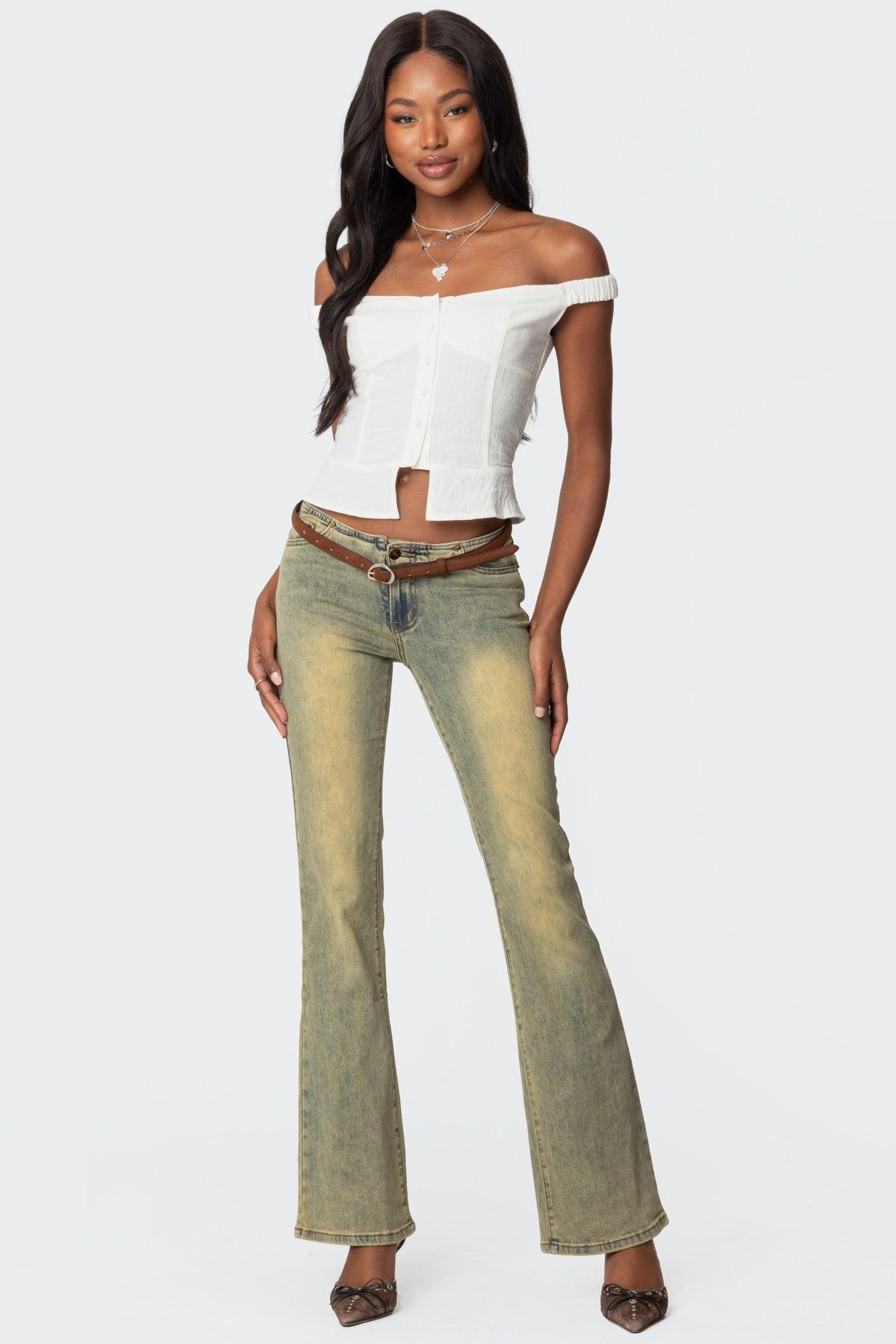 Ali Linen Look Off Shoulder Top Product Image