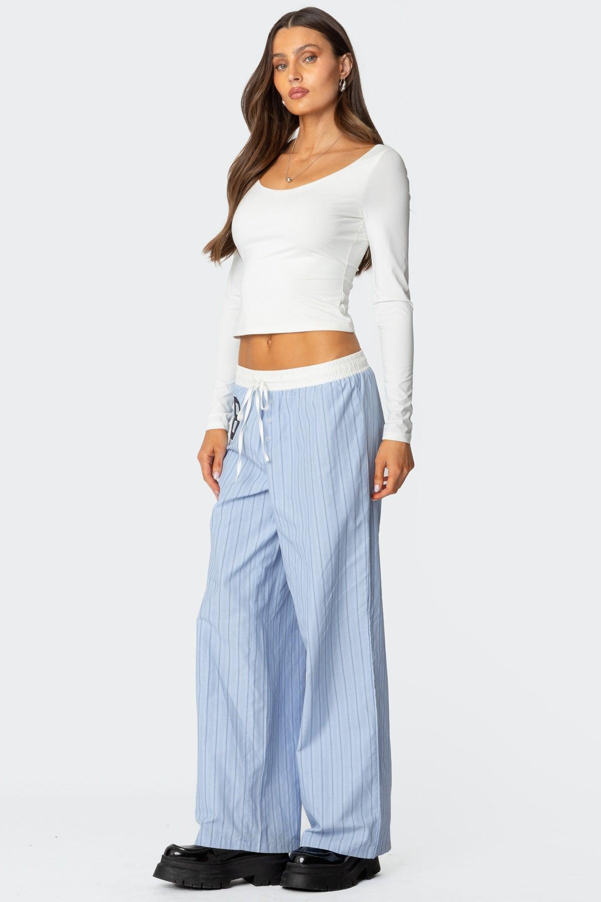 Erez Contrast Waist Striped Pants Product Image