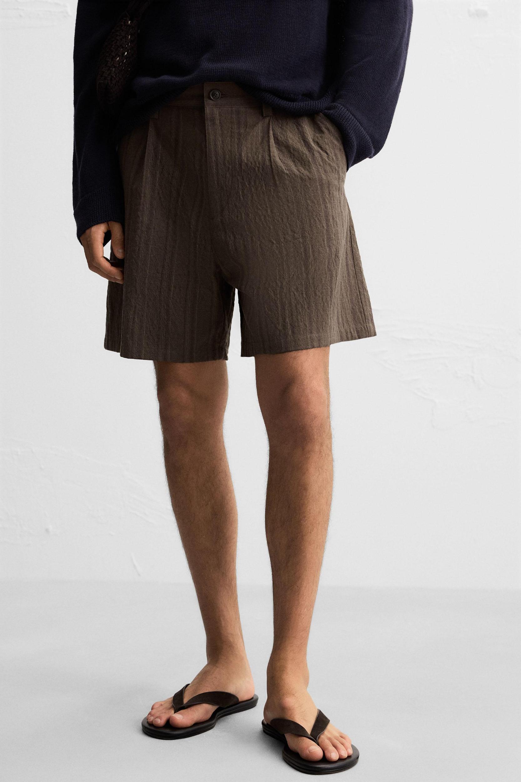 STRIPED REGULAR FIT SHORTS Product Image