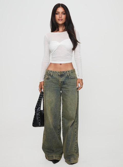 November Long Sleeve Top White Product Image