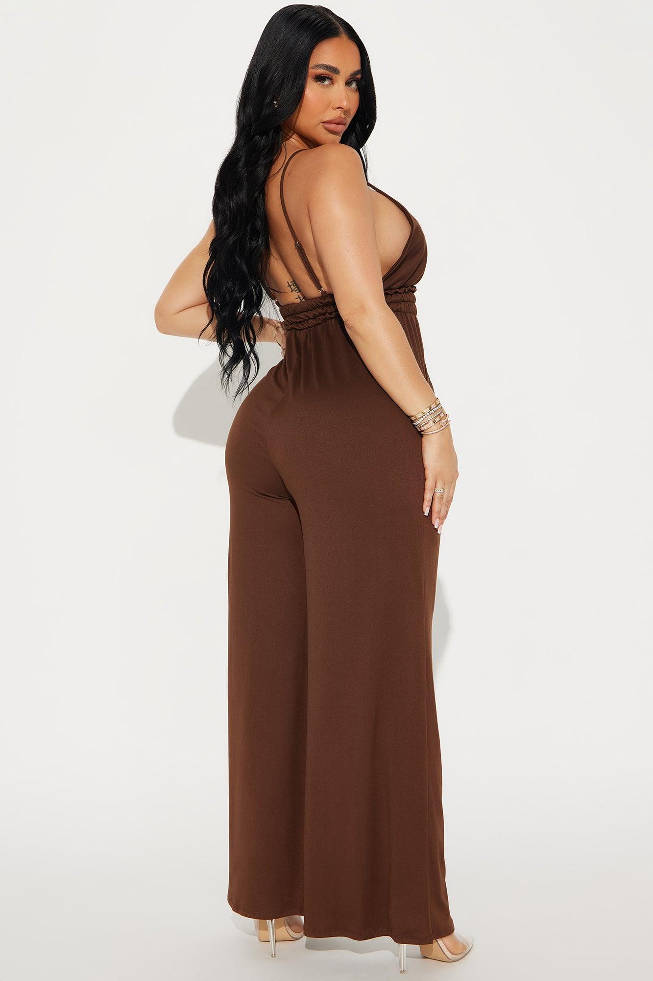 Lounge With Us Jumpsuit  - Brown Product Image