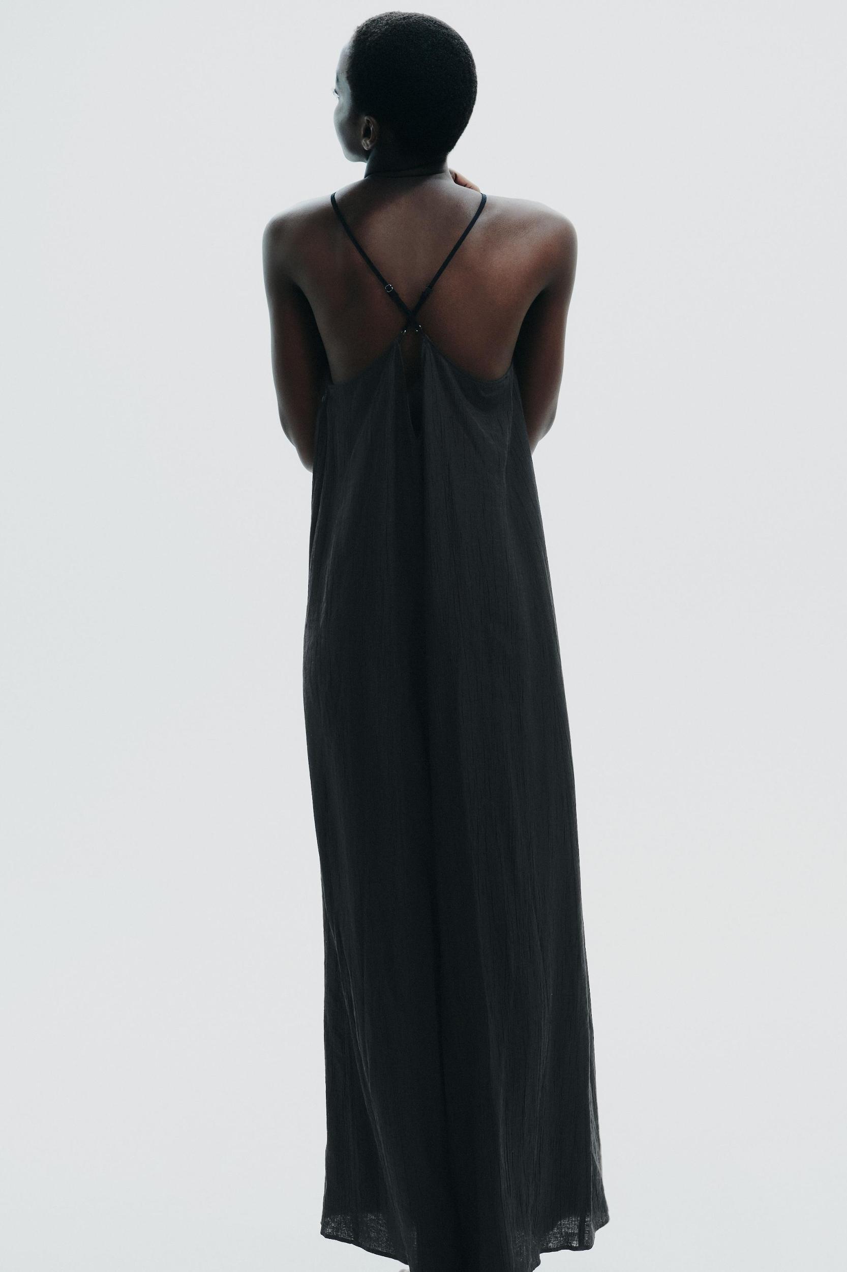 TEXTURED FLOWY LONG JUMPSUIT Product Image