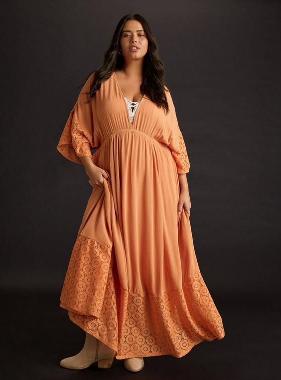 Festi Lace Trim Maxi Dress Product Image