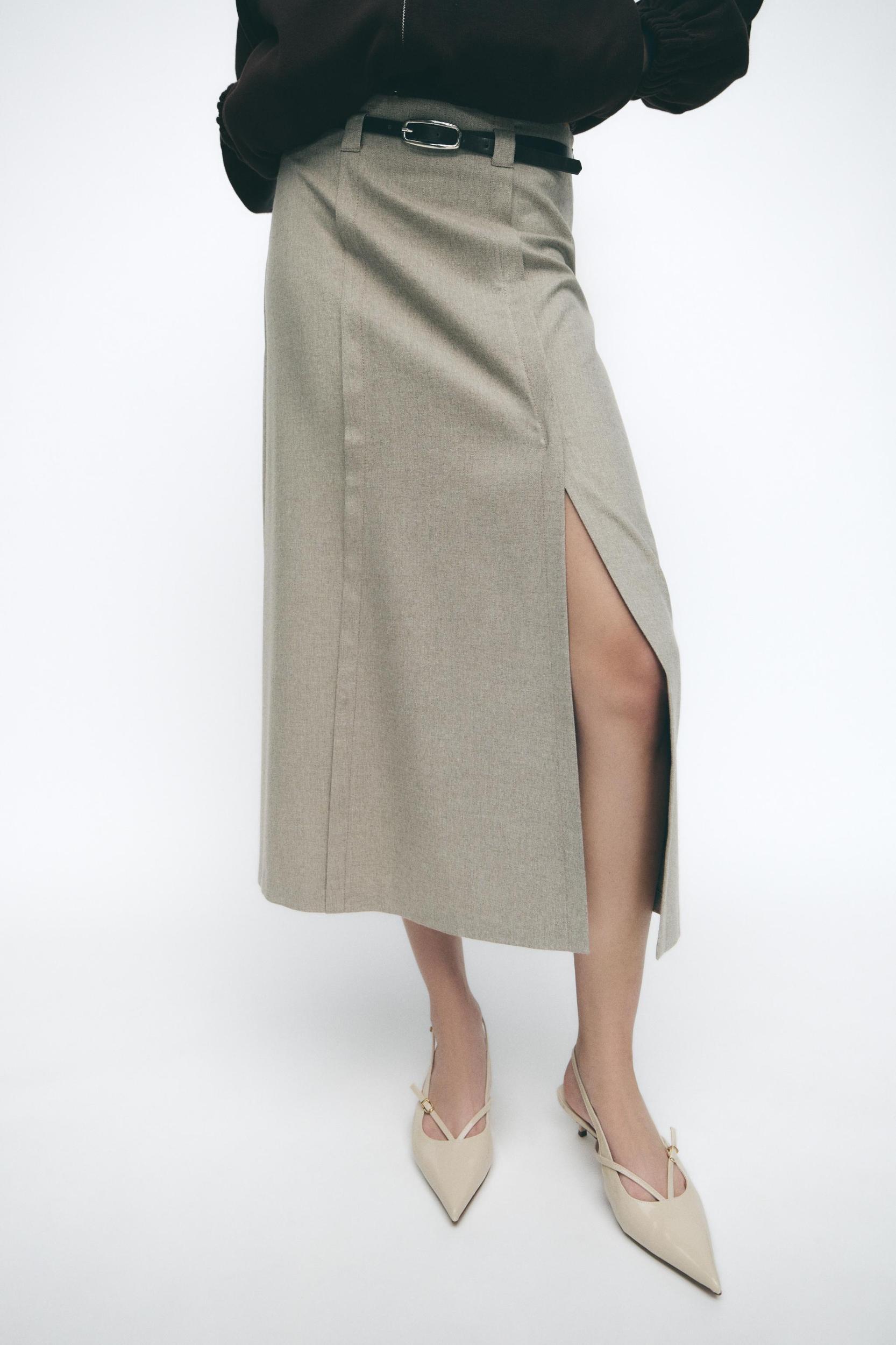 MIDI SKIRT WITH BELT Product Image