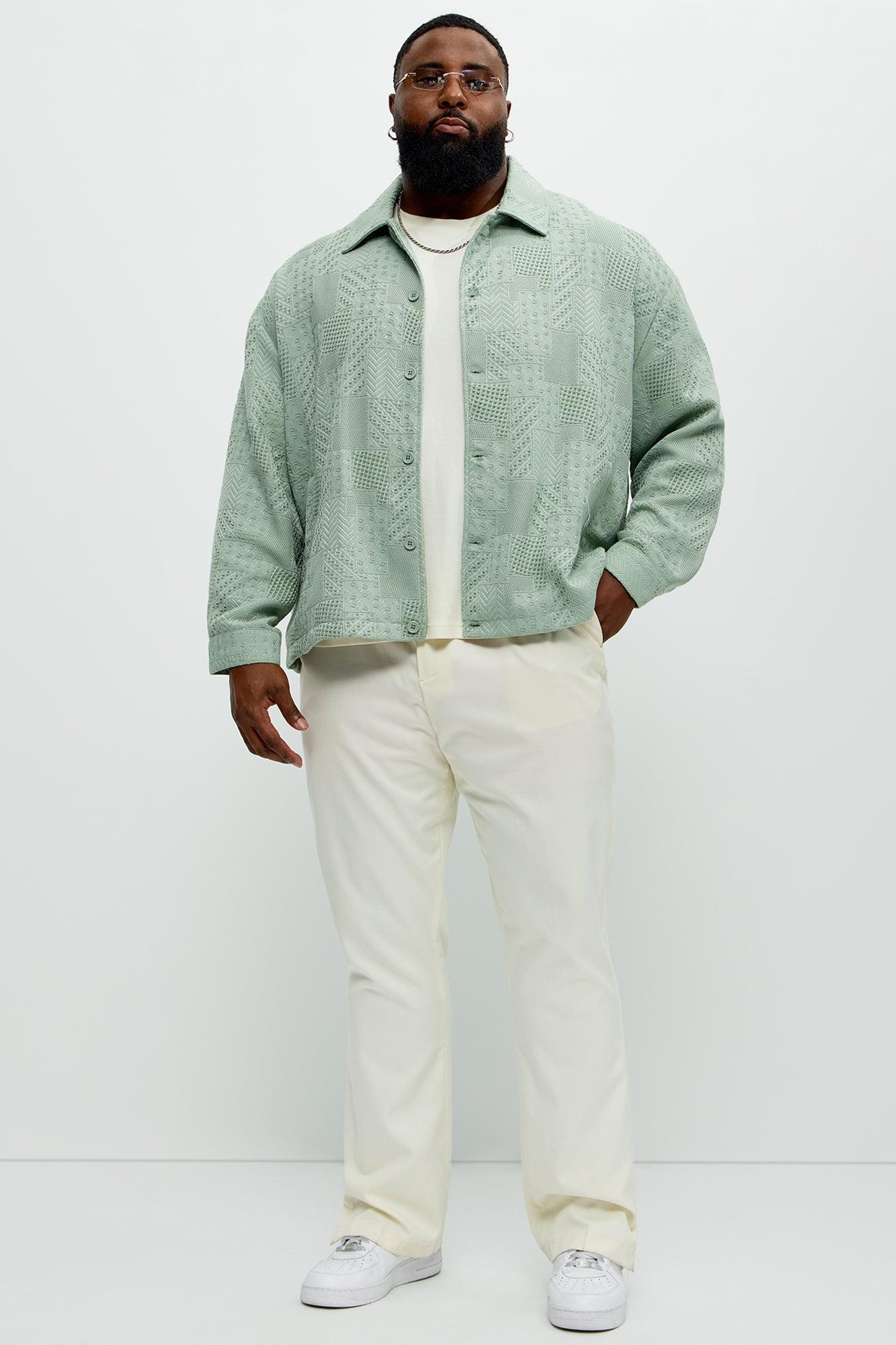 Meknes Jacquard Pattern Jacket - Sage Product Image