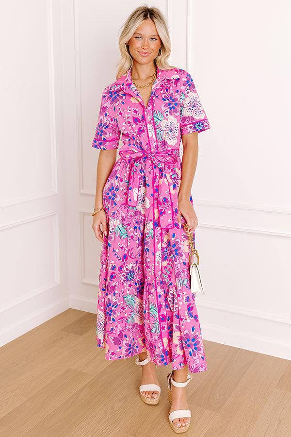 Full Bloom Button Down Midi Dress Product Image