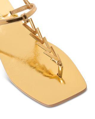 Women's Leather T Strap Sandals Product Image