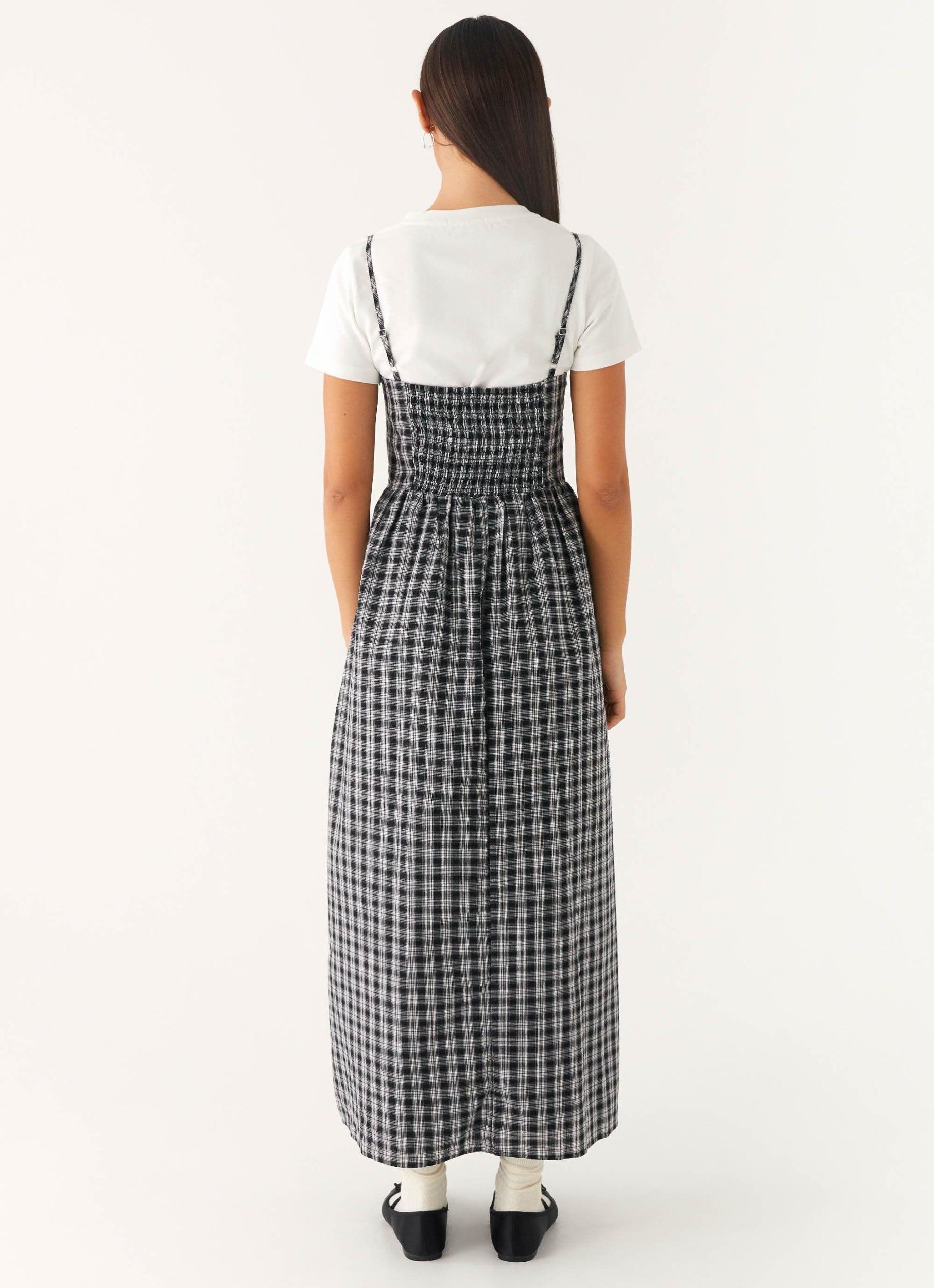 Ramsey Midi Dress - White Black Check Product Image