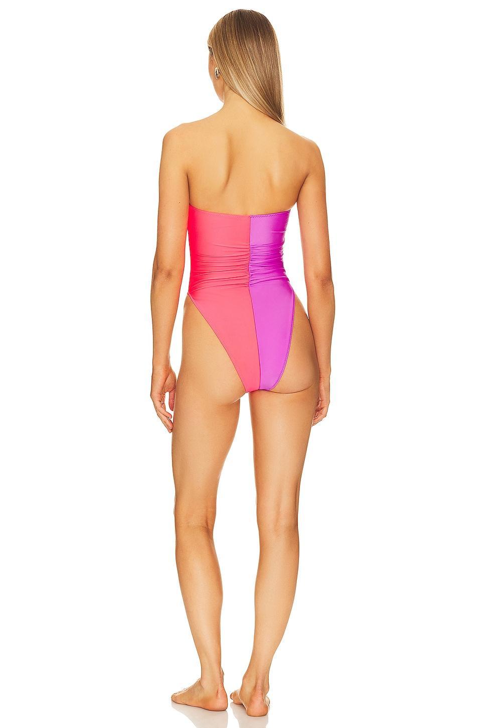 Lovers and Friends Tropic Daze One Piece in Purple & Psycho Red Product Image