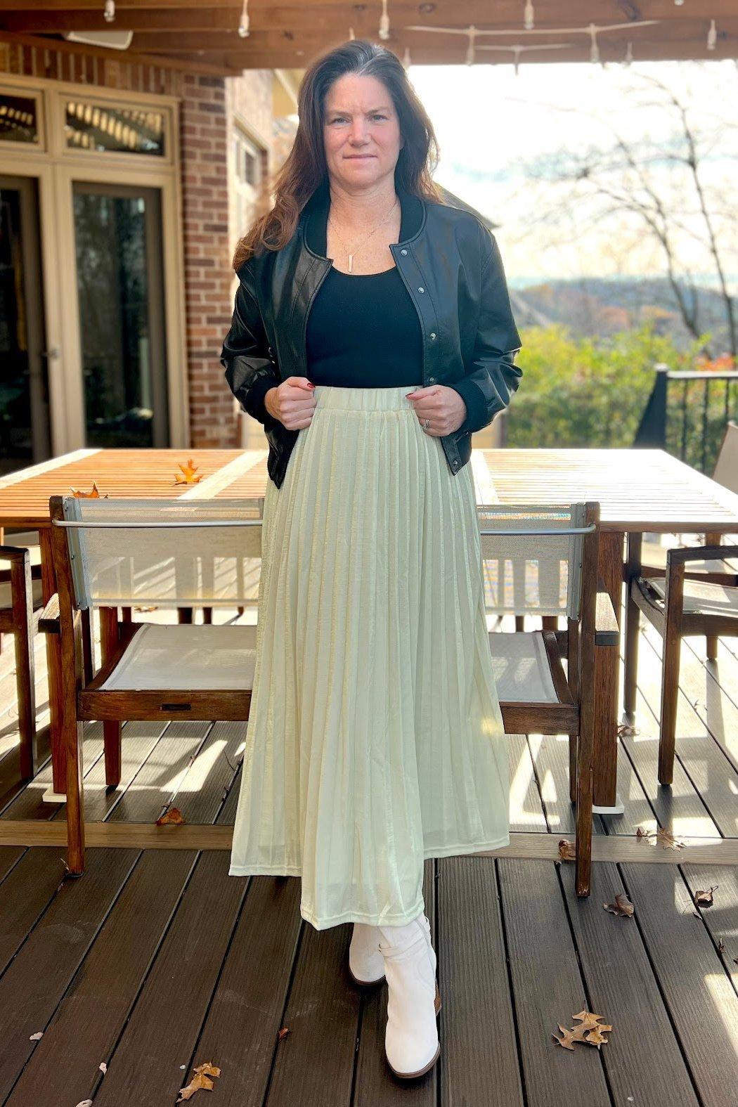 Pleated Maxi Skirt Product Image
