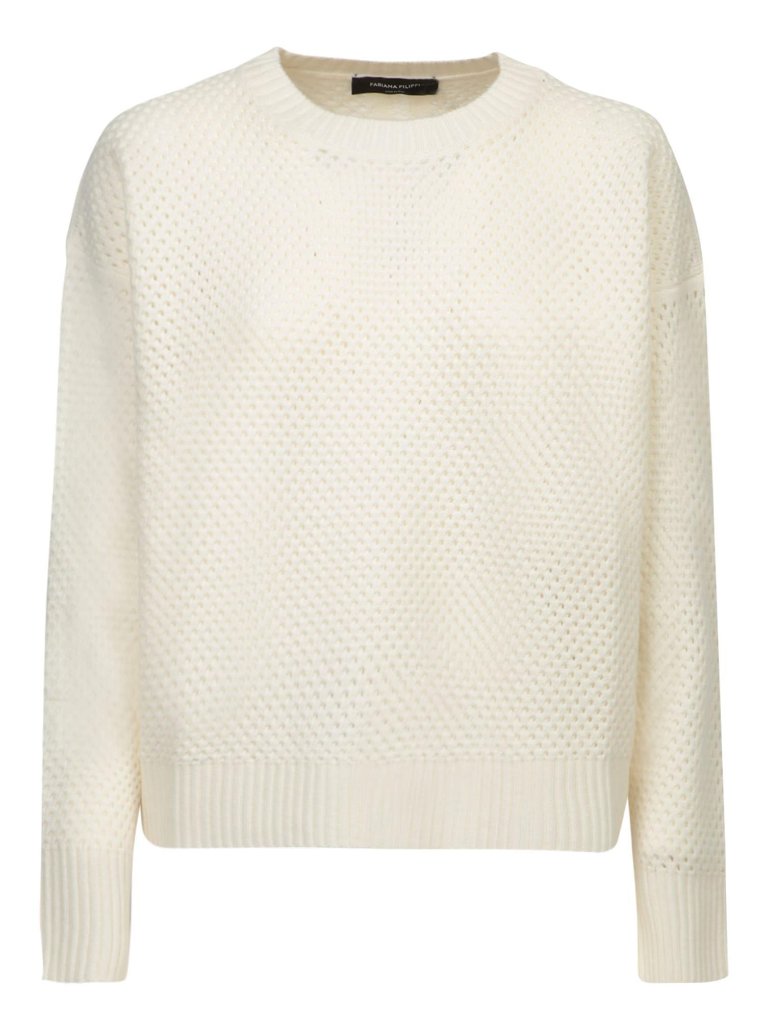 FABIANA FILIPPI Ribbed Sweater In White Product Image