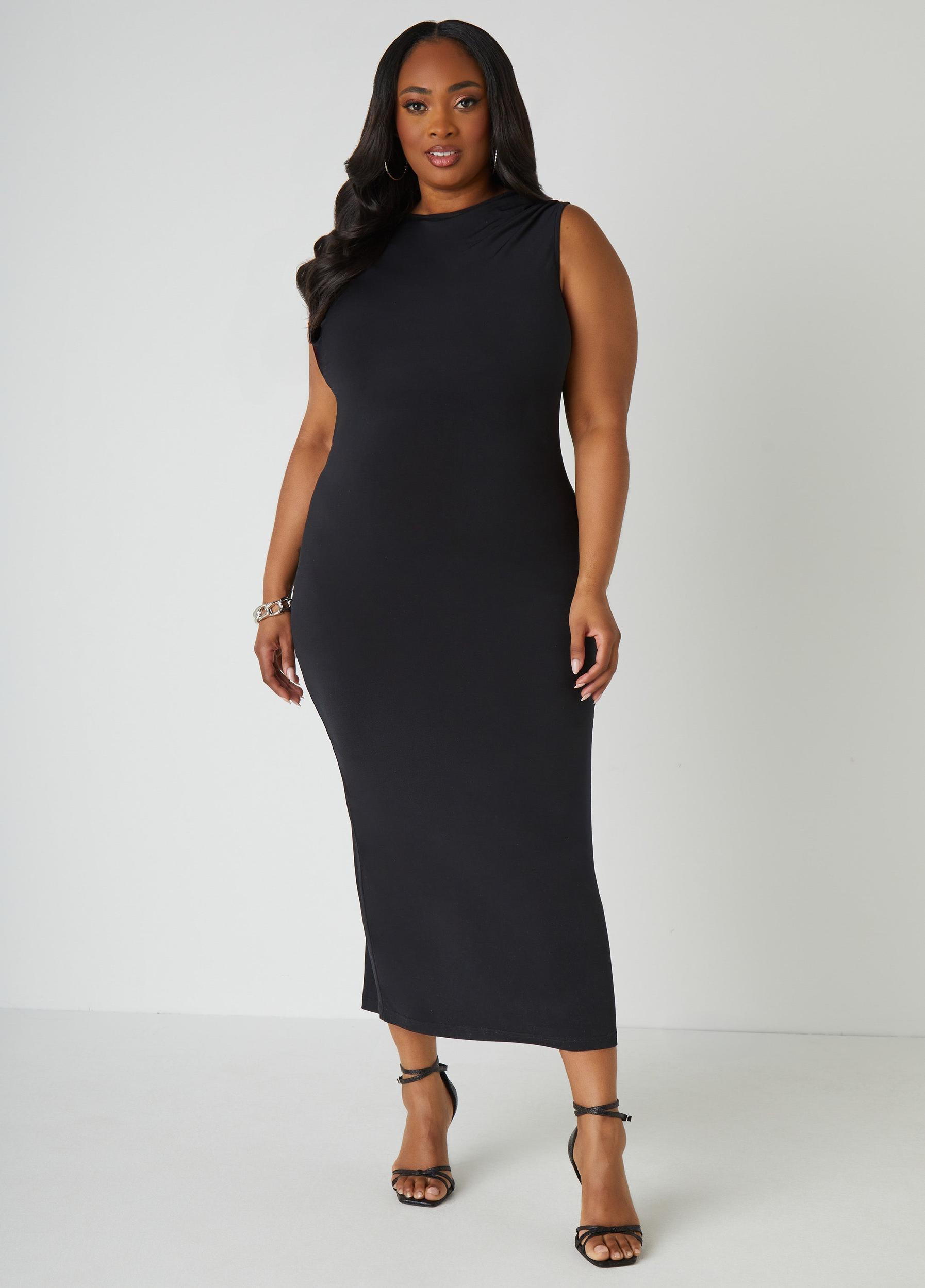 Ruched Knit Maxi Dress Product Image