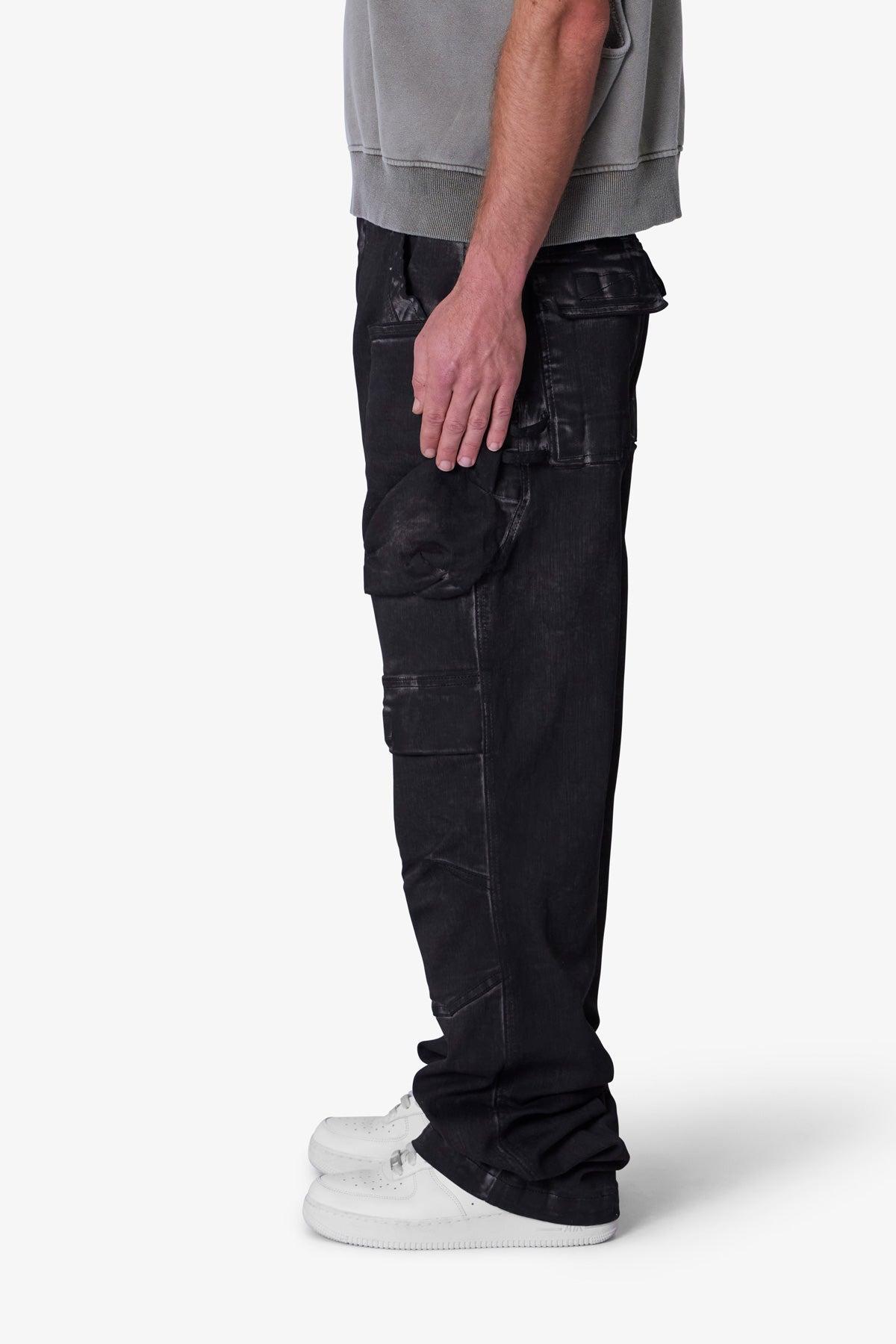 Oil Stretch Cargo Pants - Brown Product Image