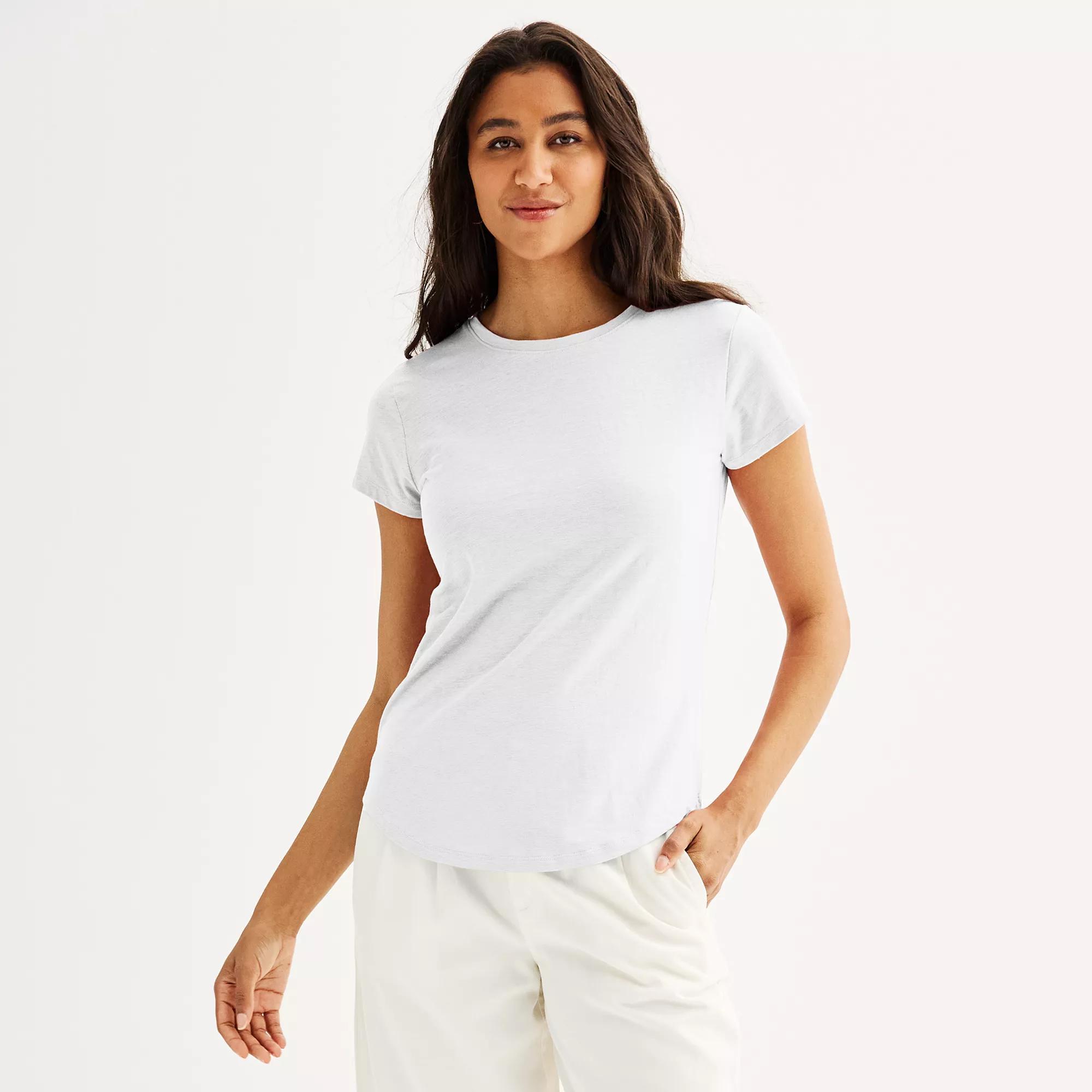 Petite Sonoma Goods For Life® Everyday Short Sleeve Crewneck Tee, Women's,  Product Image