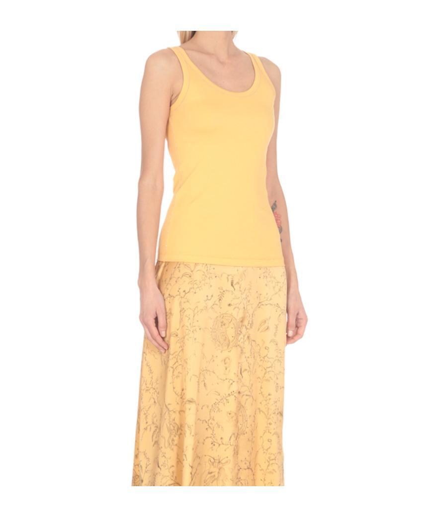 FABIANA FILIPPI Round-neck Ribbed Vest In Yellow Product Image