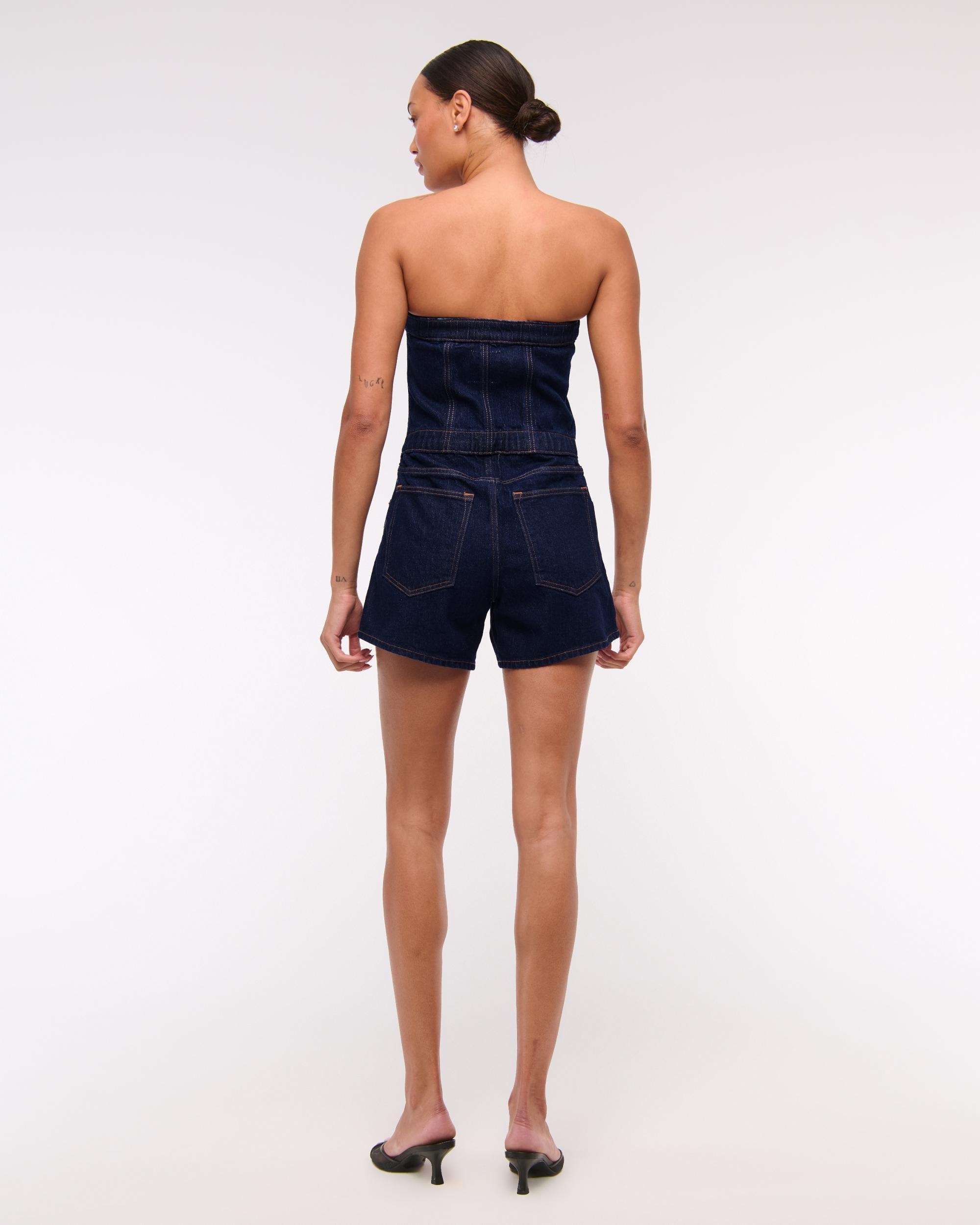 Strapless Denim Romper Product Image
