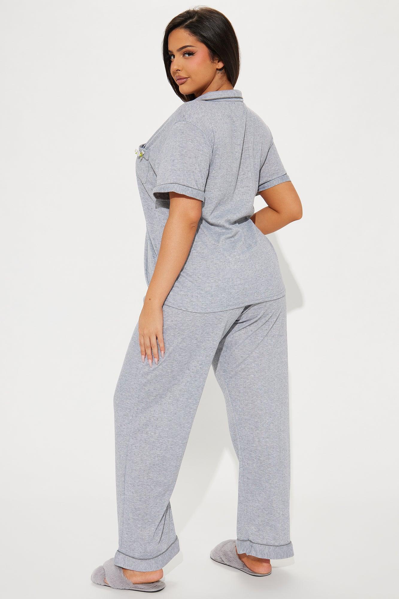 Sweetie Dreamy Pointelle PJ Pant Set - Grey Product Image