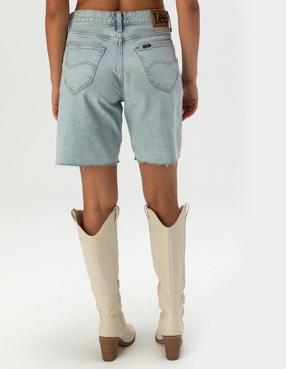 LEE Button Fly Slouch Bermuda Womens Denim Shorts Product Image