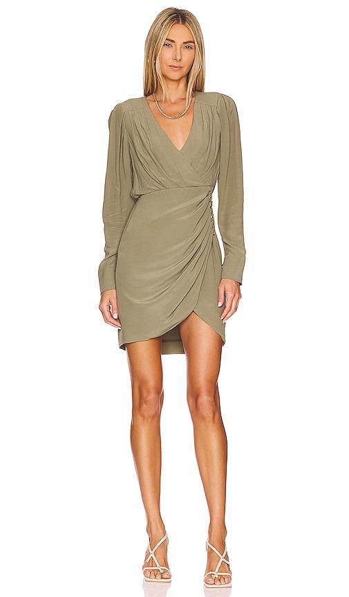 SIMKHAI Leilani Mini Dress in Olive. Product Image