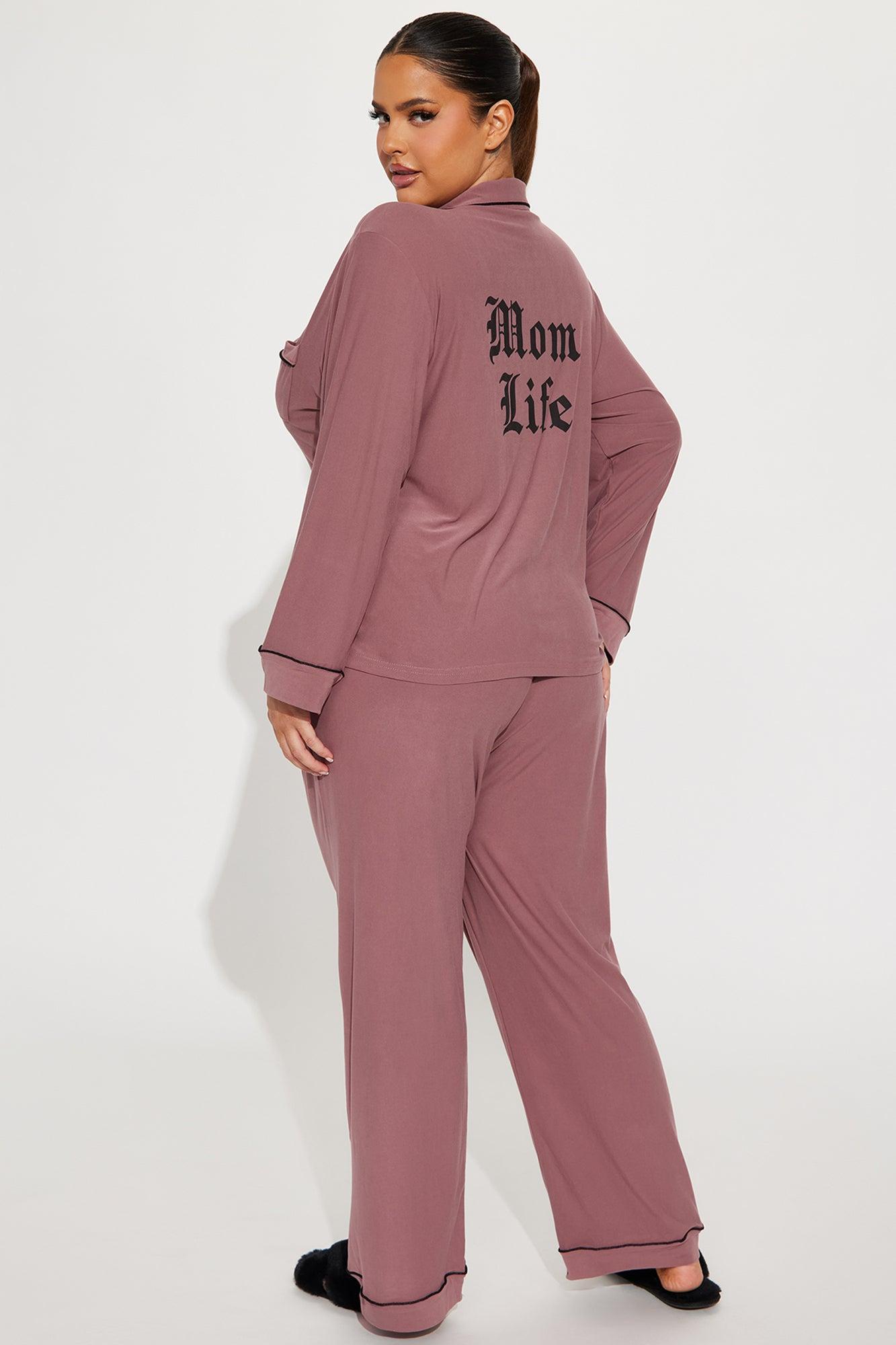 Mom Life PJ Pant Set - Mauve Product Image