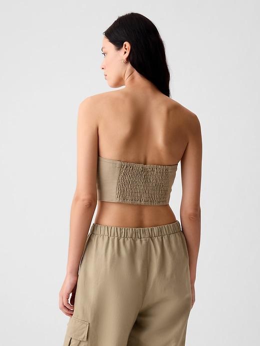 Linen-Cotton Cropped Tube Top Product Image