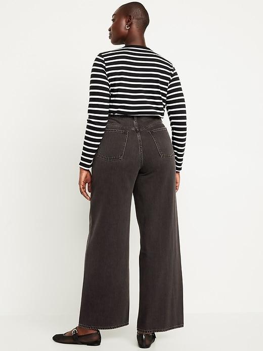 High-Waisted Baggy Wide-Leg Jeans Product Image